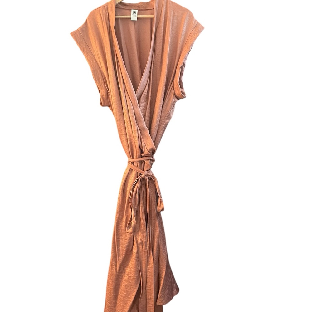 Elegant Rust Wrap Dress